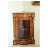 25) Antique French inlaid gilded corner Cabinet - Asking Price: $1,750