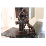 32) Bronze Lady w/ Dog by Coundray - Asking Price: $650