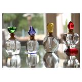 38) 4 Italian Cut Crystal Perfume Bottles - Asking Price: $85 Each or $340 for all 4.