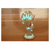 43) Antique Metal Peacock w/ Stone Accents - Asking Price: $295