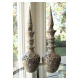 45) Pair of Antique Persian Urns – Silver - Asking Price: $2,000