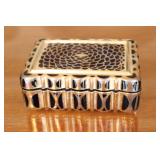 67) Silver Overlay Cobalt Glass Box – Asking Price: $55