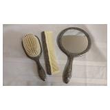 silverplate antique vanity set