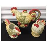 Royal Doulton Chanticlair Teapot, Sugar, Creamer