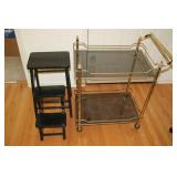 step stool and bar cart