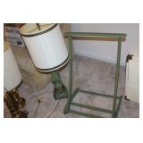 lamp and quilt rack