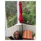 Patio umbrella & cushions