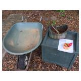 Wheelbarrow & Suncast storage bench
