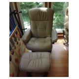 Stressless Mayfair leather chair and ottoman