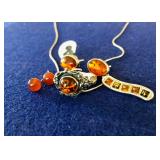 Amber and sterling jewelry 