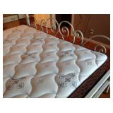 Mint 2014 California king mattress in romantic swirling wrought iron canopy bed 