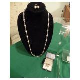Sterling silver Mexican beehive necklace and earrings