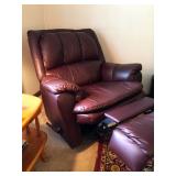 Like new. Leather,swivel and recline
