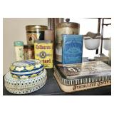 Vintage tins and boxes.