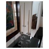 3 Orrefors Glass Candlesticks