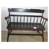 Distressed Spindle Back and Leg Bench