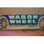Vintage Wagon Wheel Wooden Fruit Crate