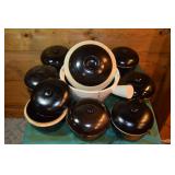 Clay Pot and Covered Bowls