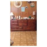 Wood Dresser with Collectibles