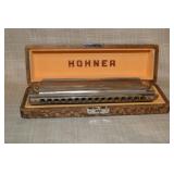 Hohner Harmonica in Burl Wood Case