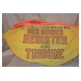 Retro Des Moines Register and Tribune Canvas Newspaper Bag