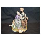 Porcelain Seated Couple Figurine