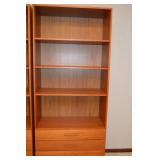 Wood Bookshelf with Drawers