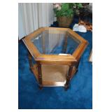 Wood and Glass End Table