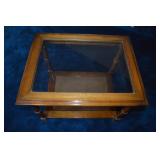 Wood and Glass End Table