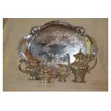 Gorham Chantilly Silverplated Tea and Coffee Set