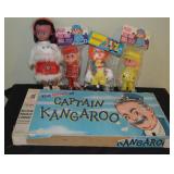 Retro Captain Kangaroo board game and Peggy Pantsuit dolls