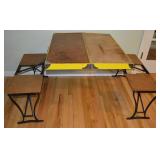 Collapsible picnic table and benches