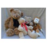 Teddy bears and stuffed monkey