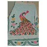 Chenille bedcover with peacock design