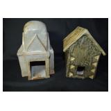 glazed pottery birdhouses handcrafted