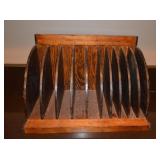vintage pine desk organizer, letter caddy