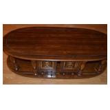 Oval coffee table with storage