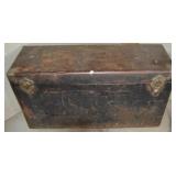 Vintage Metal Chest with contents