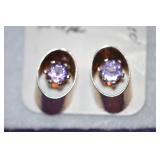 Sterling silver earrings with lavender stones