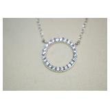 Dazzling circle pendent on chain