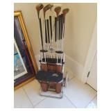 Antique golf club set caddy now $165