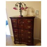 Queen rice bed, chest, dresser w/ mirror, note stand $900