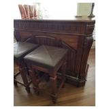 Bar with 2 matching stools