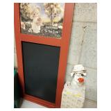 Precious Moments figurine w/ matching chalk board