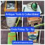 Aug 16 - Antique Tools & Collectible Auction. 99 Lots. Ends FRIDAY. 7p to 9p. Pick up SUN 3p to 6p