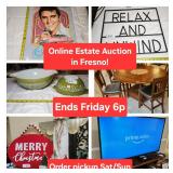 Nov 22 - NW Fresno Estate Online Auction. 237 Lots. Ends Friday 6p. Pick up SAT 3p or SUN 9a to 12p