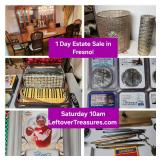 March 15 - 1 Day Estate Sale in Fresno. Saturday 10am. Sunnyside Area. Cool Retro Estate