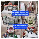 Aug 17 - Incredible Department 56 Collection Auction. 131 Lots. Ends SUNDAY 9am to 12pm. Pick up Sun