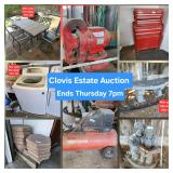 Sept. 11 - Clovis Estate Auction. Tools & Appliances. 153 Lots. Ends THURSDAY 7pm to 10pm. Pick up S