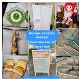 Sept. 19 - KERMAN Estate Auction. 153 Lots. Ends FRIDAY 6pm to 10pm. Pick up Sat 330pm - 630pm